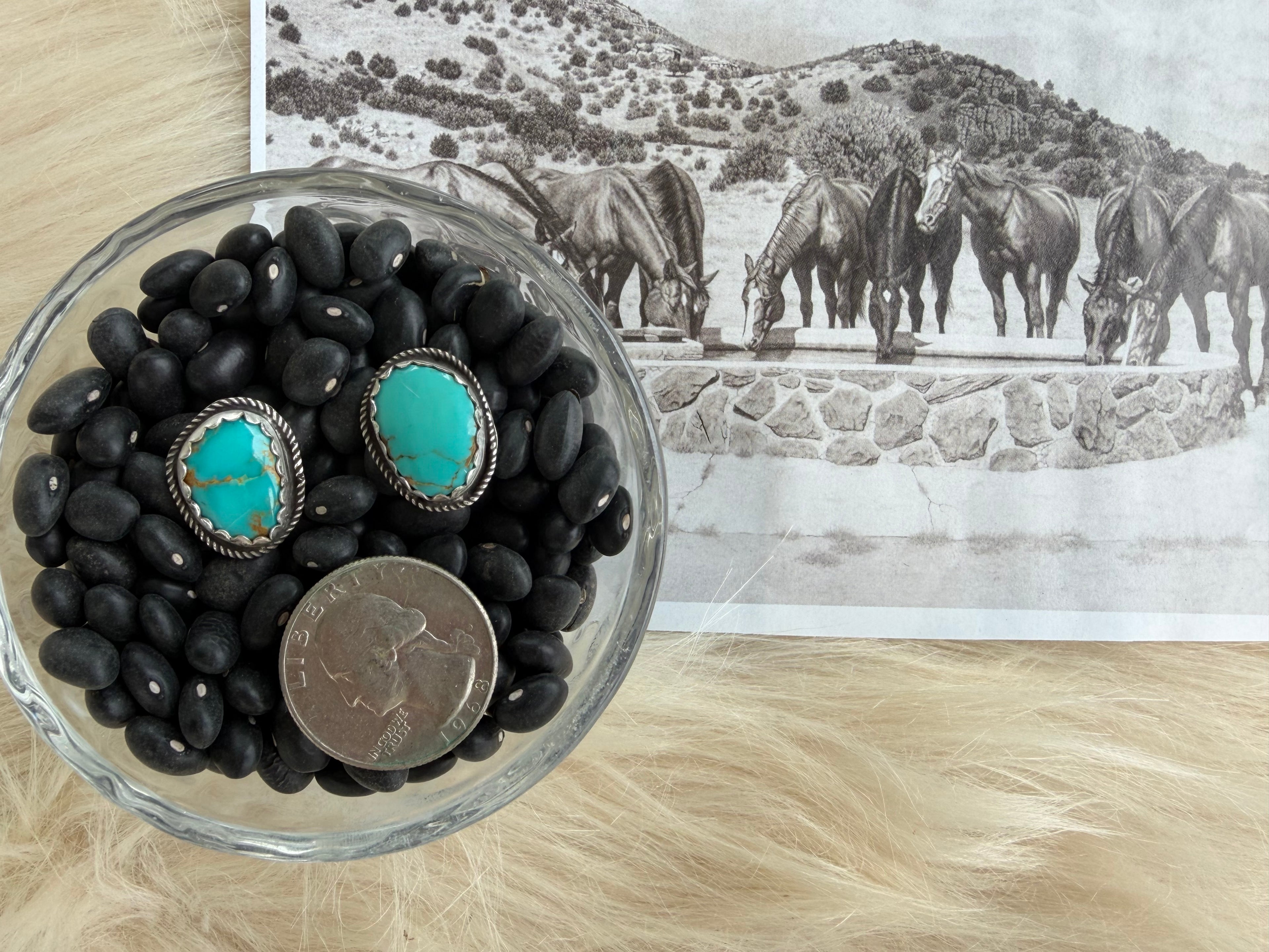 Arizona blue Turquoise stud earrings